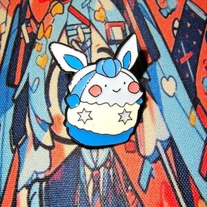 Women’s Accessories Cute Blue and White ‘Vaporeon’ Pokemon Enamel Pin Brooch